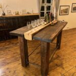 Degustationstisch Verkostungstisch Stehtisch Vintagemöbel Massivholzmöbel Groholz Unikat